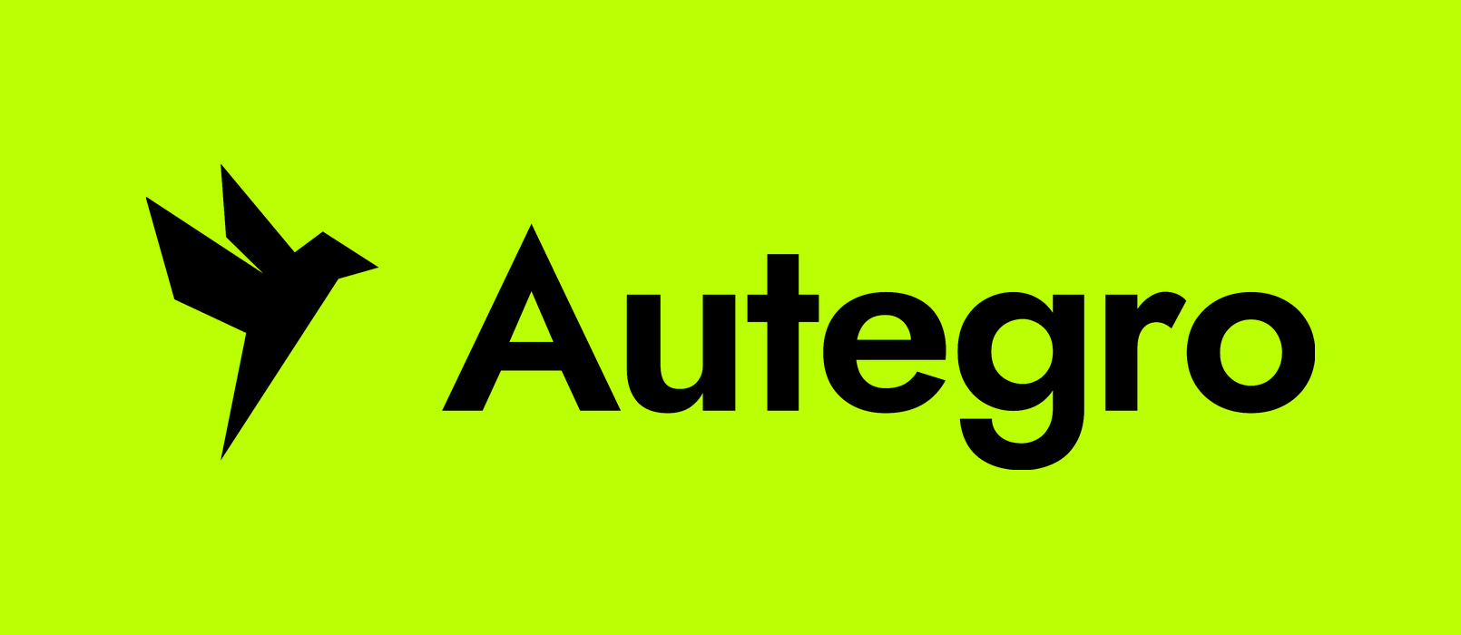 Autegro &middot; brand mark and wordmark on the signature Volt Lime